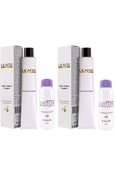 Lilafix 1/0 Siyah Saç Boyası 60 Ml. ( 2 Adet ) Liviton 30 Volüm Oksidan 60 Ml...