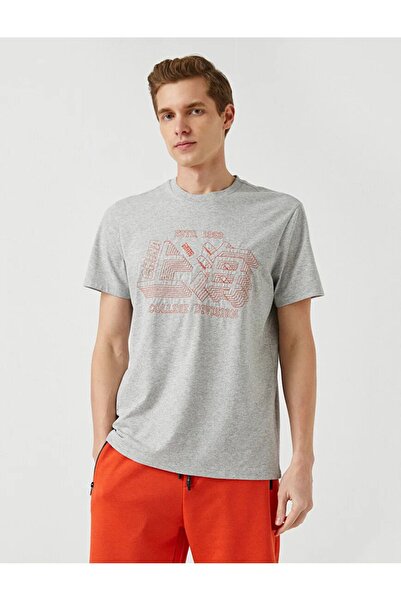 Koton Ανδρικό μπλουζάκι με στάμπα κολλεγίου