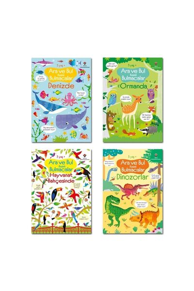 Tübitak Yayınları Ara Ve Bul Resimli Bulmacalar Set 4 Kitap - Ormanda Denizde...