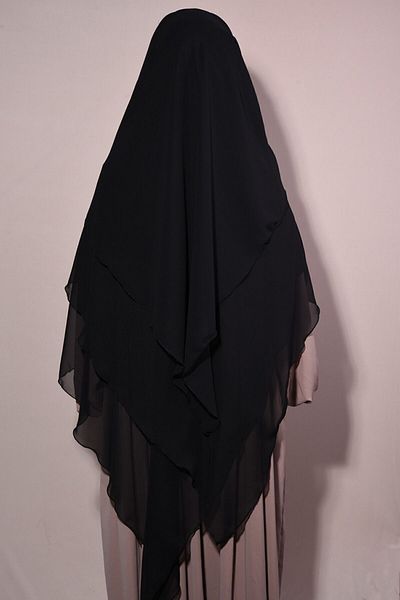Fashion journey Σουφλέ Κασκόλ σιφόν - Khimar με Prepoured κορδόνια και Πέπλο