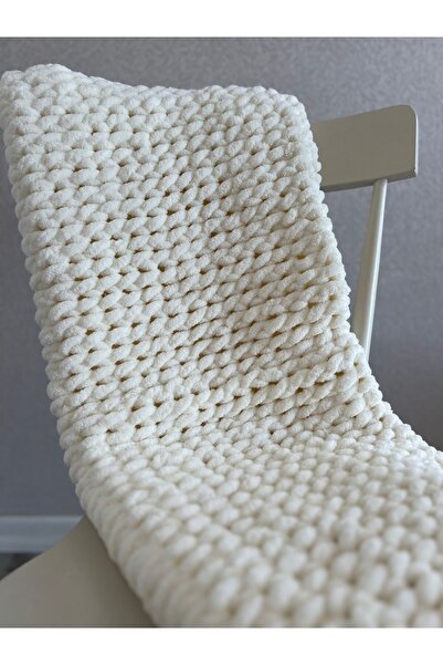 Gamgam Techno 90x90 Cm Ecru Puffy Baby Blanket - Handmade