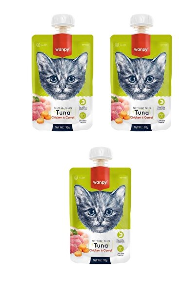 Wanpy Taze Ton Balıklı & Tavuklu Kedi Et Ezmesi 90 Gr. X 3 Adet