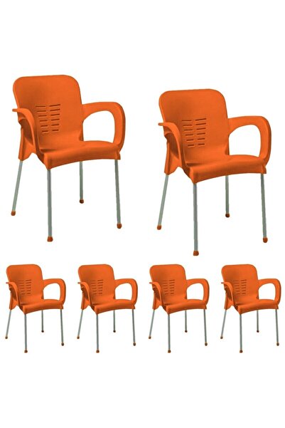 nar sokağı 6 Adet Metal Ayaklı Plastik Sandalye
