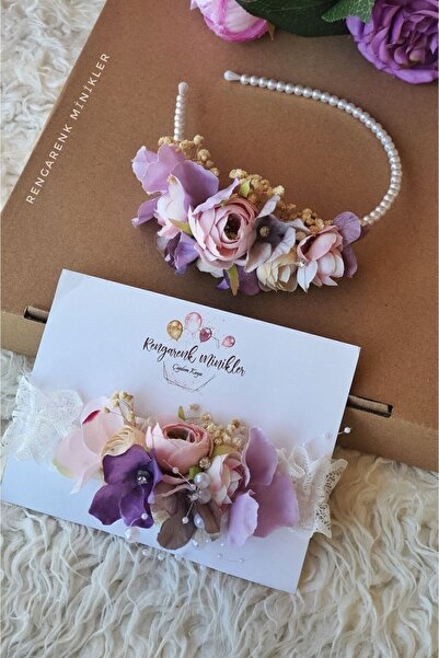 çiğdem kaya design Set de coroană pentru maternitate, cu design special, pudr...