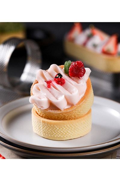 Nar kalıp Narkalıp Round Hole Tart Mold 12cm 4 Pieces