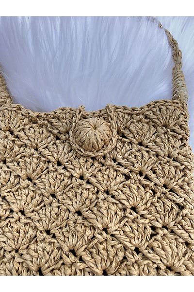 Yujin Straw Phone Bag, Paper Rope Bag