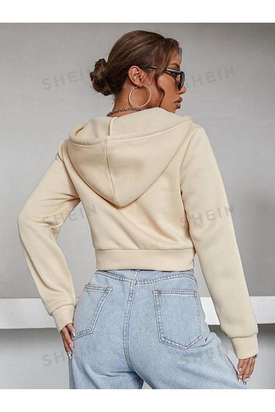 Machetta Women's Crop Cardigan - Hooded, Zippered, 3 Thread Raster