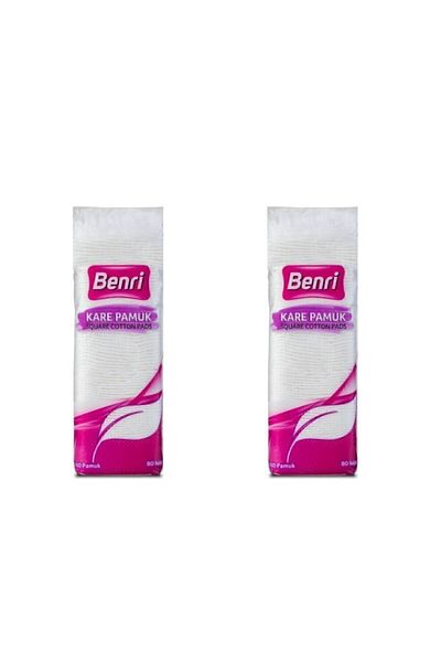 Benri Square Makeup Remover Cotton 2x80 Pieces