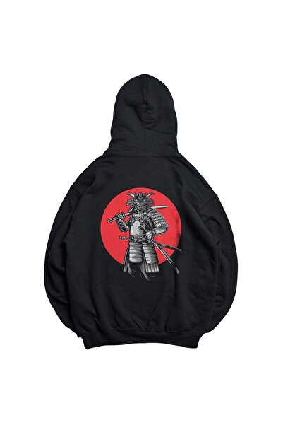 FECCY Unisex Siyah Samurai – Hanorac supradimensionat