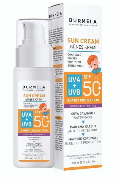 BURMELA SPF +50 Çocuk & Bebekler İçin Mineralli Yüz ve Vücut Güneş Kremi 100 ml