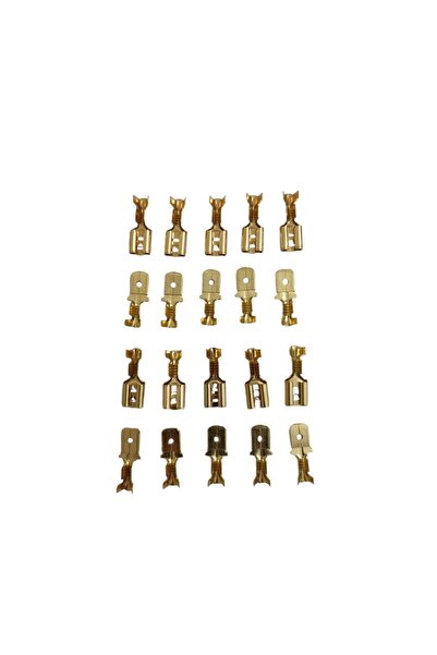 Maflen Orta Tip 4,8mm Kablo Ucu Soket Fiş Dişi ve Erkek Set Paket Içeriği: 10 Dişi Ve 10 Erkek