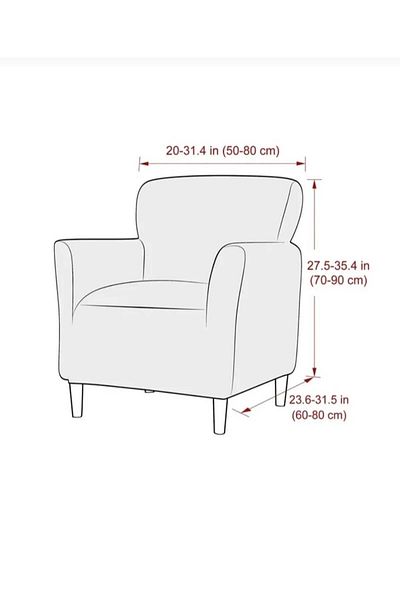 intil Flexible Lycra Stretch - Square Patterned Single Armchair Denim Cover Sofa Cover
