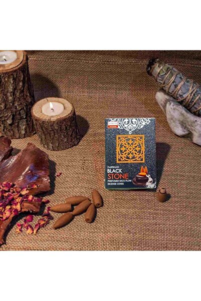 Darshan Incense Black Stone Geri Akış (BACK FLOW) Tütsü 10 Adet