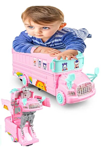 Ax Axentia Oyuncak Otobüs Trasformace Robota Dönüşen Pilli Işıklı Müzikli Araba