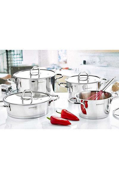 Evimsaray 8 Piece Elite S-1347 Cookware Set