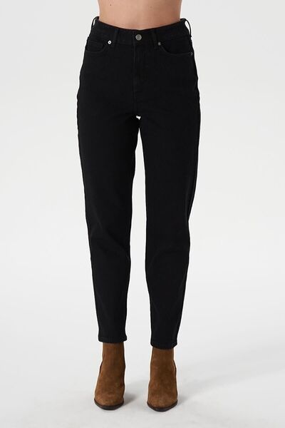 DRC trend Pantaloni Maya Black Mom Jean (culoarea nu se estompează)