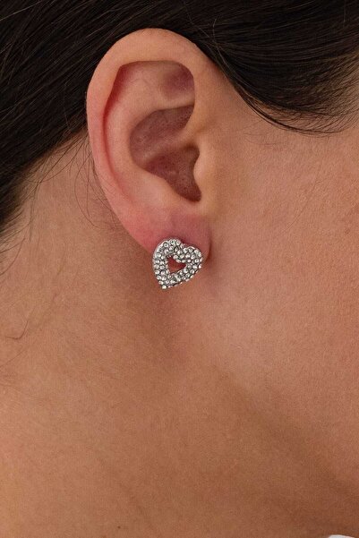 MRK Minimal Stone Heart Earrings