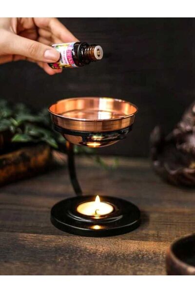 FEEL Bakır Buhurdanlık Metal Işlemeli Dekor Lüx Buhurdanlık