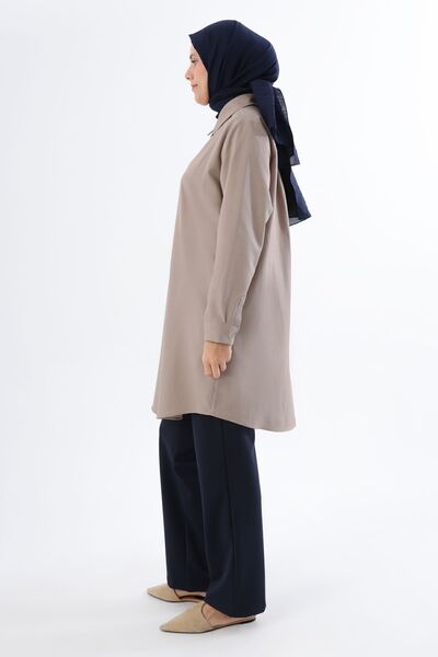 ALLDAY Základní košilová tunika Mink Plus Size