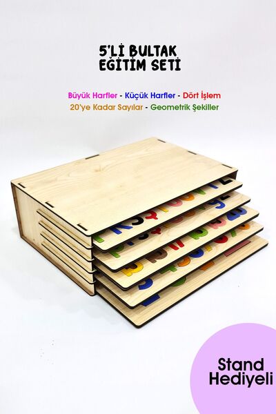 metafortoys 5 Parça Ahşap Bultak Eğitim Seti