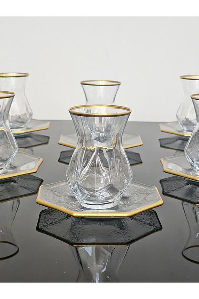 Paşabahçe Alya 12 Piece Pasabahce Tea Set