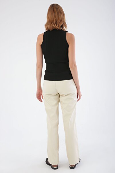 ALLDAY Μαύρη λεπτή πλεκτή αμάνικη μπλούζα