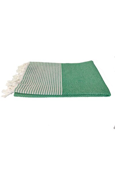 Peştanoz Peshtemal, 100% Cotton, Checkered Pattern Green, Beach Towel, Bath Towel