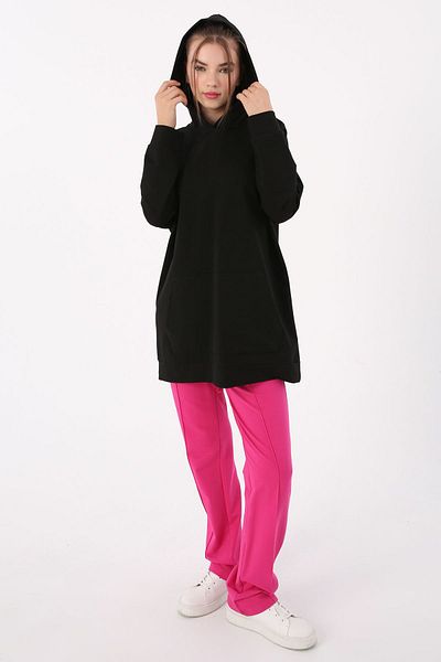 ALLDAY Black Kangaroo Pocket Hooded Sweat Tunic