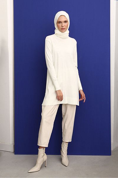 ALLDAY Ecru Turtleneck Knitwear Tunic