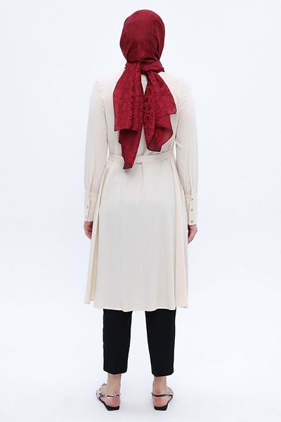 ALLDAY Ecru Belted Tunic with Wide Cuffs