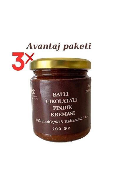 3'LÜ ÇİKOLATALI FINDIK KREMASI BALLI Avantaj Paketi Rafine Şekersiz Glutensiz