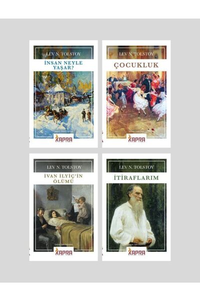 Kapra Yayıncılık Tolstoy Seti - Çocukluk - Itiraflarım - Insan Neyle Yaşar - Ivan Ilyiç'in Ölümü