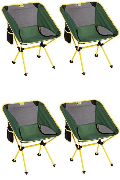 Funky Chairs 4 Adet Pratik Cepli / Çantalı Kamp Sandalyesi  Yeşil