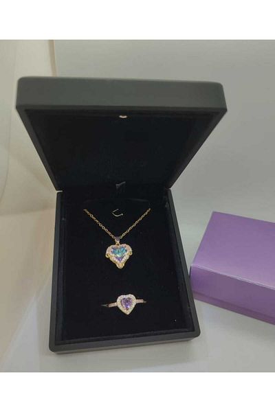 HKN AVM ACCESSORİES Adjustable Cut Ocean Necklace - Ring in Light Box, Serious Relationship Design