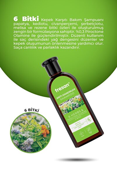 Tresan 6 Bitki Kepek Karşıtı Bakım Şampuanı 300 ml Tresan K.ağacı Özlü Saç Toniği 125 Ml.