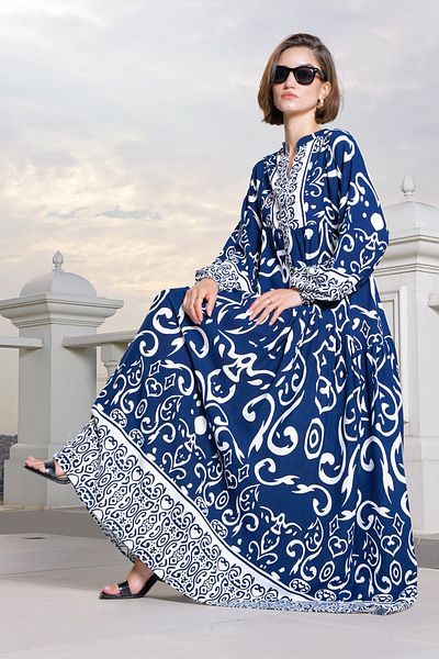 Bigdart Φόρεμα 2423 με αυθεντικό σχέδιο - P. Navy Blue