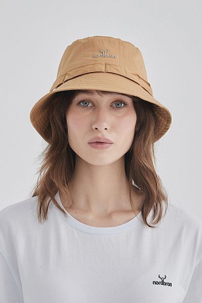 Nordbron Intre Camel Unisex Logo Καλοκαιρινό καπέλο με φαρδύ βαμβακερό εσωτερικό λεπτομερές αθλητικό κουβά