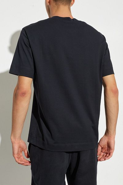 Emporio Armani Tricou pentru bărbați bleumarin - bumbac organic, mânecă scurtă, cu logo-ul mărcii 6D1TD7 1JOCZ-0984