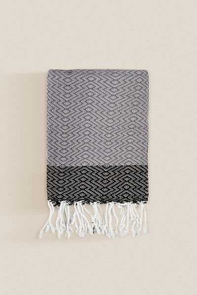 İrya Dila 100% Cotton Peshtemal Μαύρο 90x170