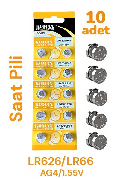 Güncel Vitrin Lr626/lr66 Ag4/sr626 Sw/377a 1.55v Kol Saati Pili 10 Adet