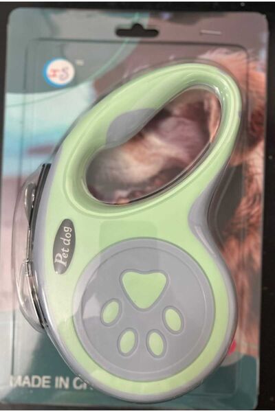 Dalian Home Evcil Hayvan Otomatik Geri çekilebilir Pati Desenli Lüks Gezdirme Tasması 5 Mt YEŞİL