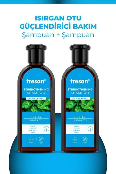 Tresan 300 ml 2 Pack Nettle Care Shampoo - Oily Hair