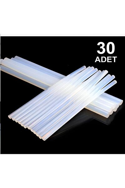 Genel Markalar Mum İnce Sıcak Silikon Tabanca Mumu Çubukları 30 Adet İnce Şeffaf