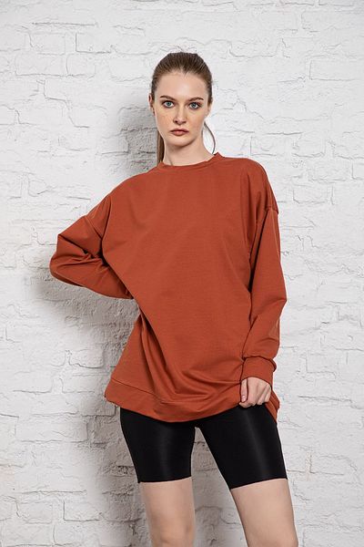 MyBen Unisex Φούτερ με μακρυμάνικο πλακάκι με δύο κλωστές Irf058
