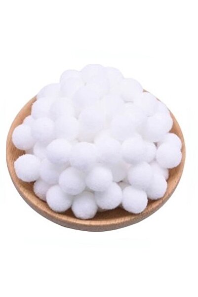Bia Peluş Ponpon 2cm Beyaz 100 Adet