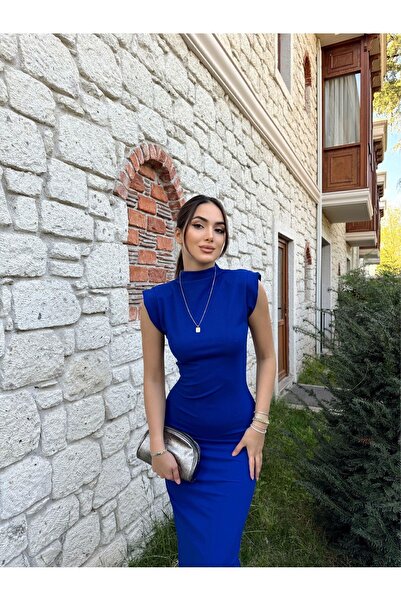 LACASE Saks Blue - Κομψό βραδινό φόρεμα με επένδυση