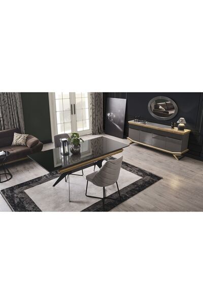 Yıldız Mobilya Larina Antrasit Yemek Odası