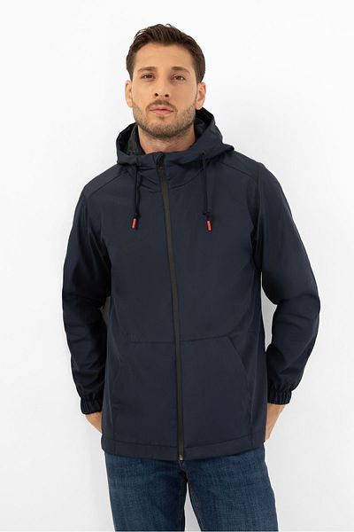 Firststops Ανδρικό αδιάβροχο Navy Blue - Αδιάβροχο και αντιανεμικό, με κουκούλα, τσέπη καγκουρό