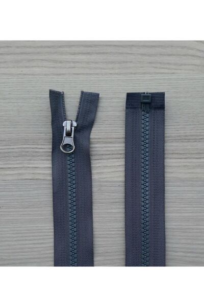 TıkTık AL Gri Renk Kemik Diş Mont Fermuarı 100 Cm