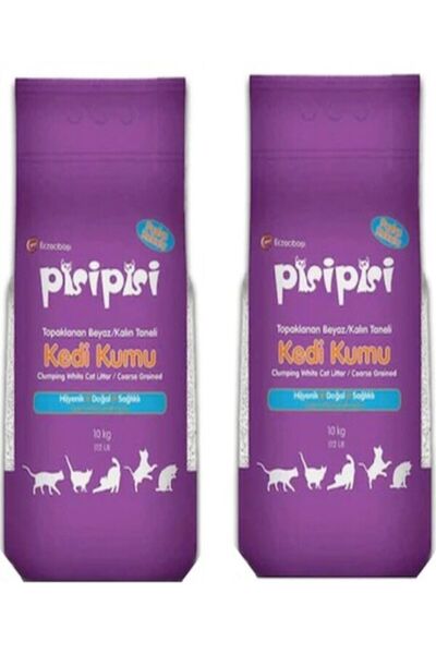 Pisipisi 10kg(12 LİT.) Pisi Pisi Kalın Kedi Kumu 2 Adet